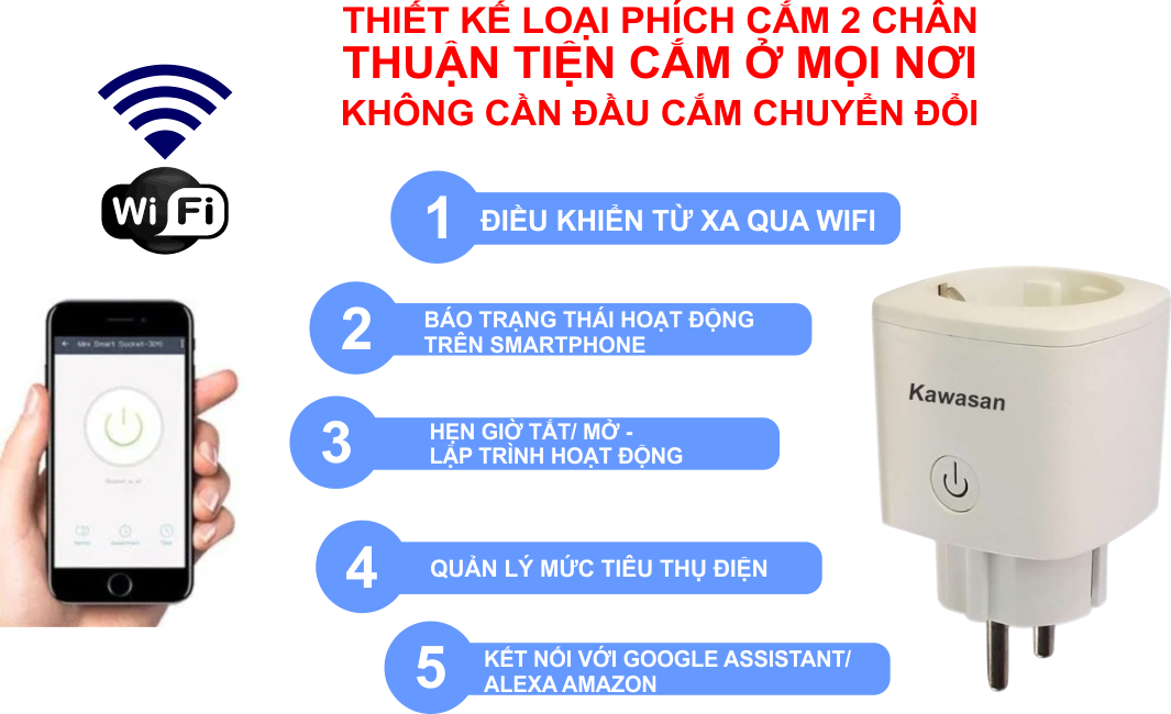 Ổ cắm thông minh wifi tích hợp nhiều tính năng ưu Việt
